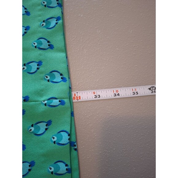 Ann Taylor LOFT Shift Mini Dress XS Green Bird 3/4 Sleeves Cottagecore Preppy - Picture 7 of 7